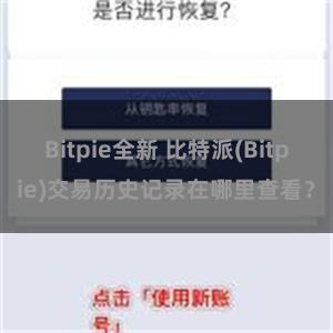 Bitpie全新 比特派(Bitpie)交易历史记录在哪里查看？