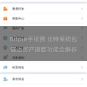 Bitpie手续费 比特派钱包链上资产追踪功能全解析